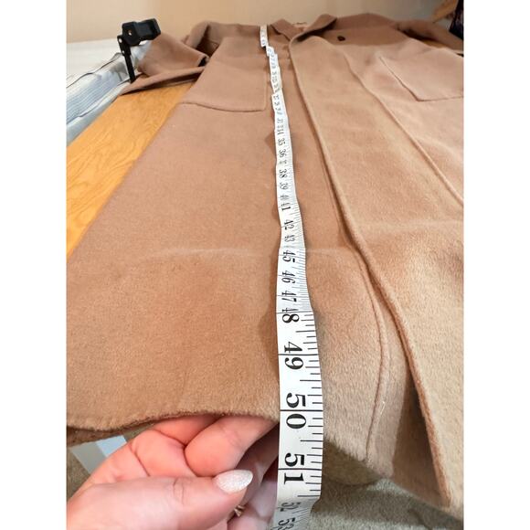 Soia & Kyo Long Women’s Coat tan Wool Blend Belted Open Long XS - Picture 14 of 15